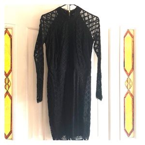 Black Lacy Midi Dress